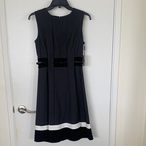 NWT - Calvin Klein Black and White Midi Dress